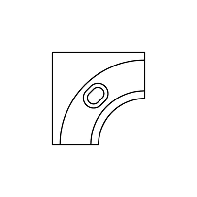 Winkel 90º flach weiss Minimal Track 24V